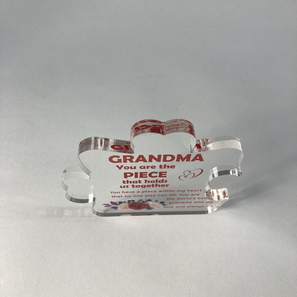 Grandma Plaque Desk Sign Gift Mother’s Day Grandparent’s Day Floral Paper Weight - Picture 4 of 7